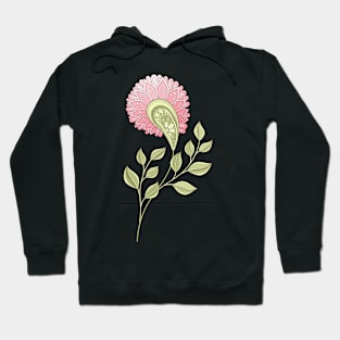 Print with Abstract Flowers Hoodie